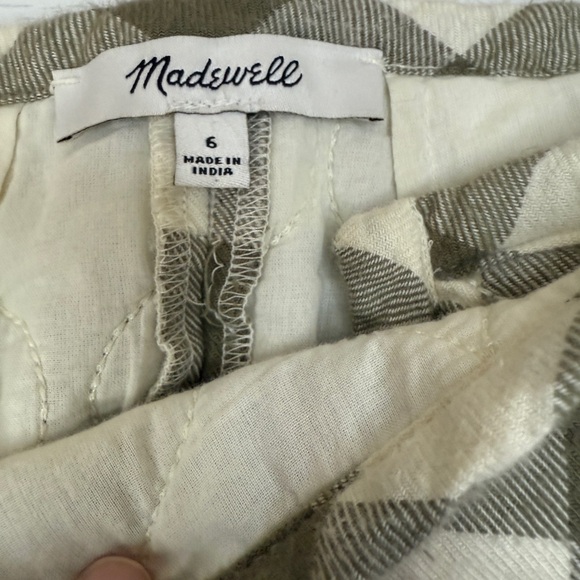 Madewell Quilted Flannel Mini Skirt In Gingham Check Sz 6 Button Up Pockets - Picture 8 of 15